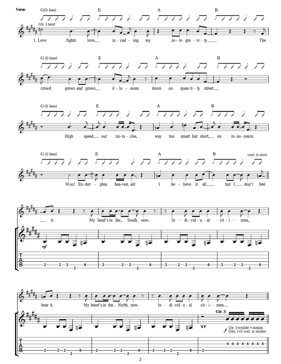 The Right Thing Right The Right Thing Right Guitar Tablature scores gallery preview page 2