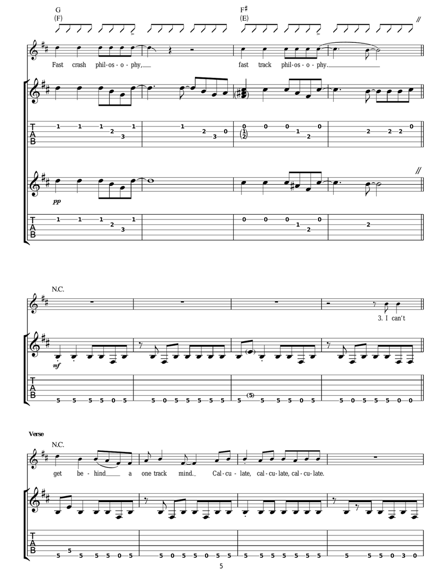 Generate! Generate! Generate! Generate! Guitar Tablature scores gallery preview page 5
