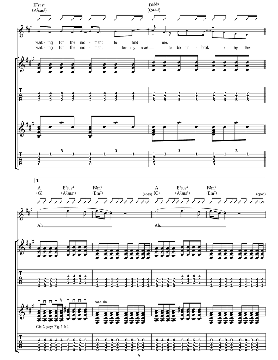 If I Had A Gun... If I Had A Gun... Guitar Tablature scores gallery preview page 5