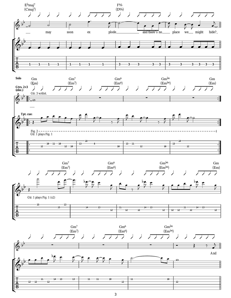 Soldier Boys And Jesus Freaks Guitar Tablature scores gallery preview page 3