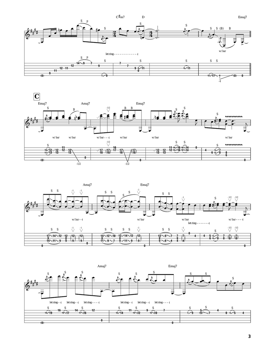 Sunshine Electric Raindrops Electric Guitar scores gallery preview page 3