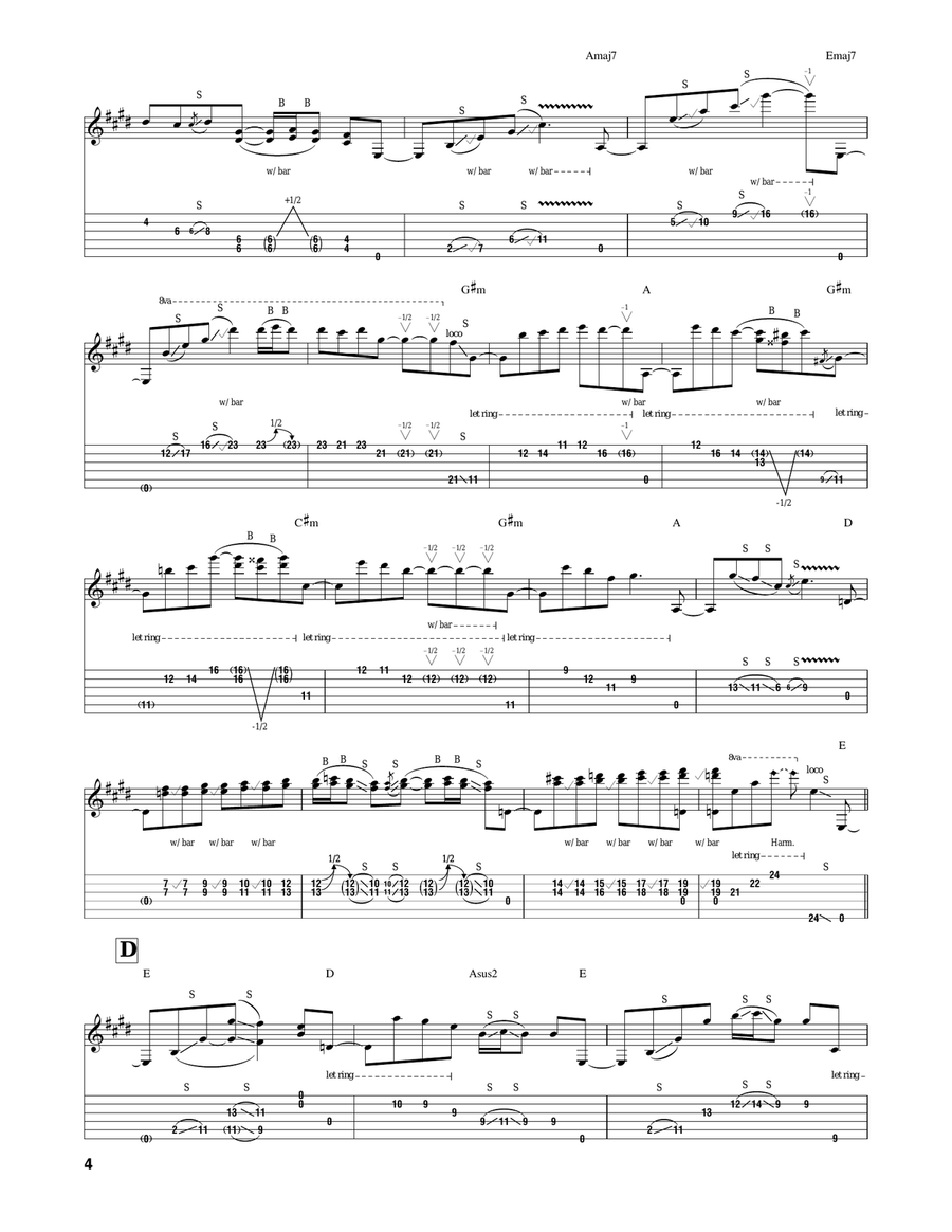 Sunshine Electric Raindrops Electric Guitar scores gallery preview page 4