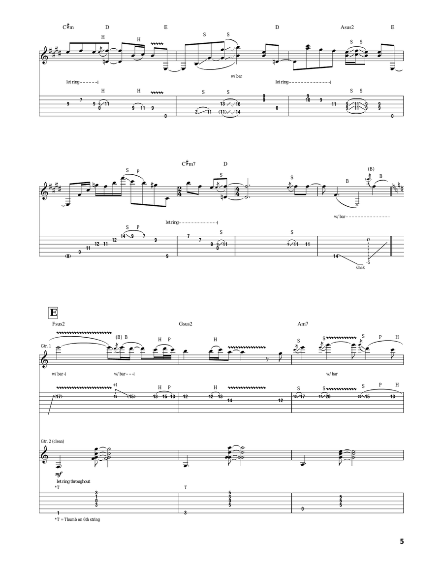 Sunshine Electric Raindrops Electric Guitar scores gallery preview page 5