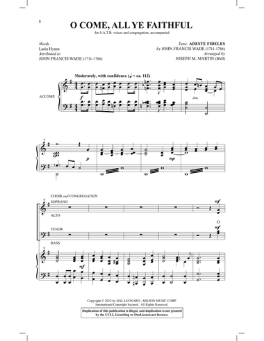 All Ye Faithful (from Carols For Choir And Congregation), O Come