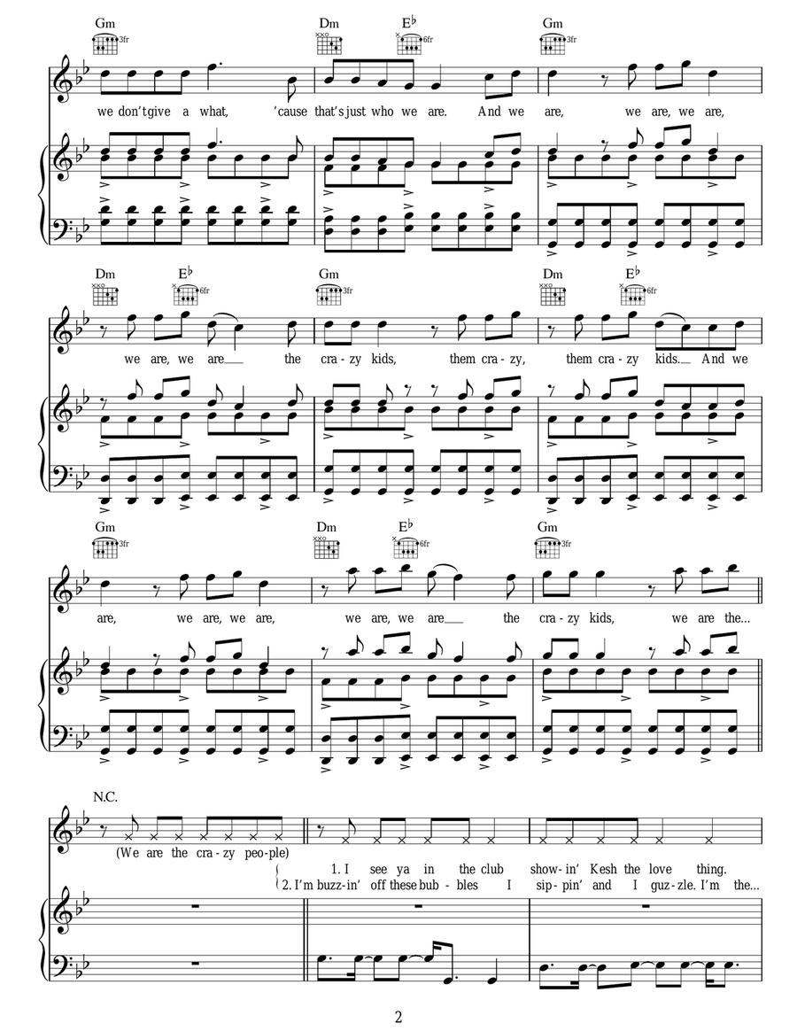 Crazy Kids Crazy Kids Guitar scores gallery preview page 2