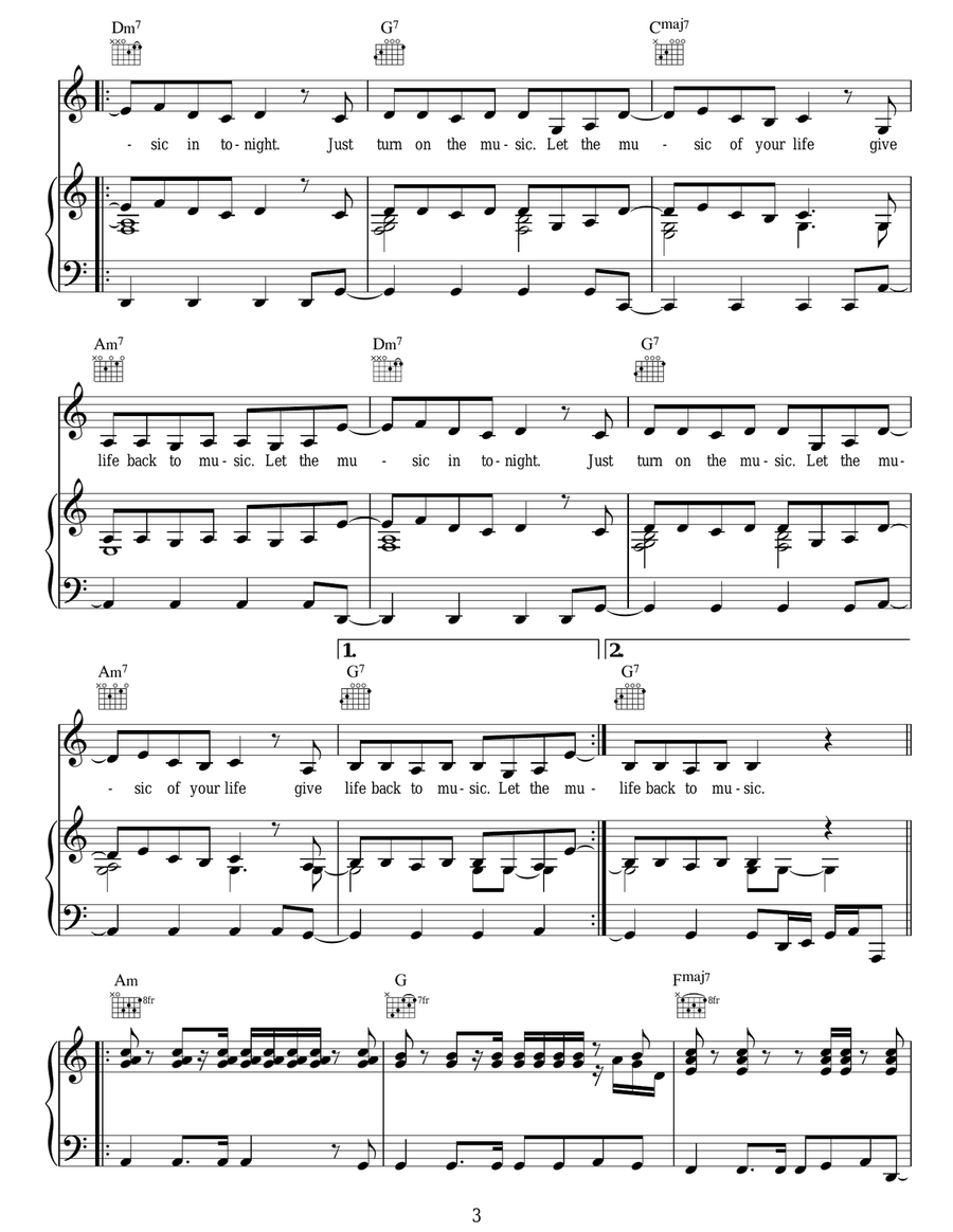 Give Life Back To Music Acoustic Guitar scores gallery preview page 3