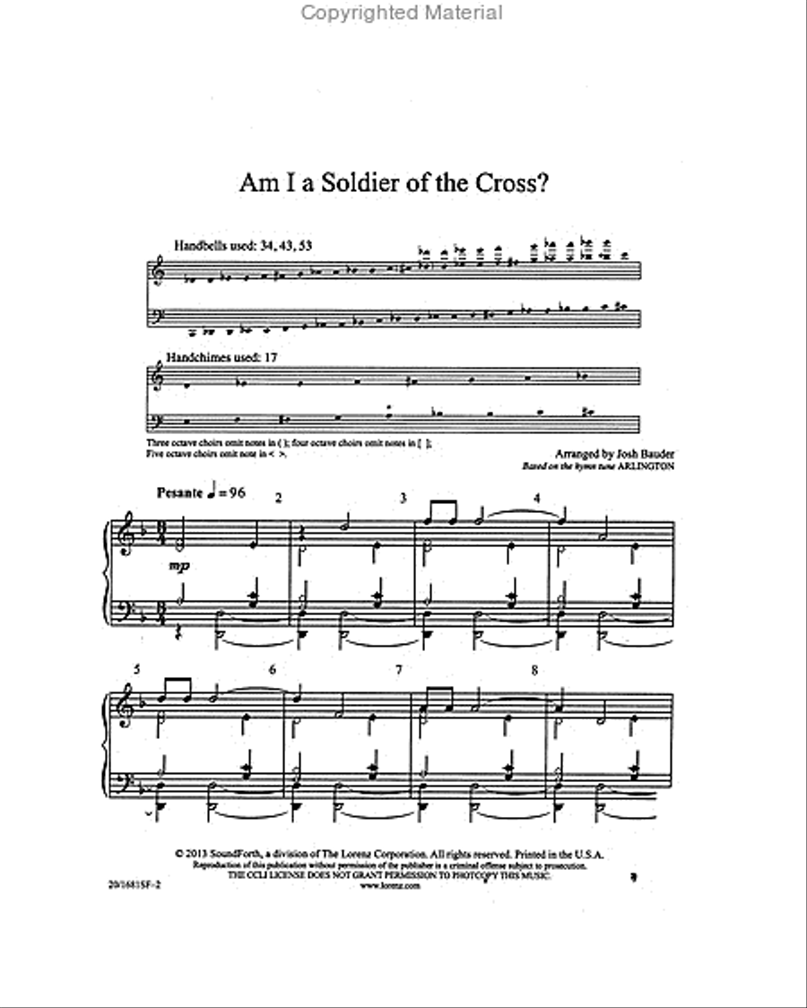 Am I a Soldier of the Cross? 5-Octaves scores gallery preview page 2