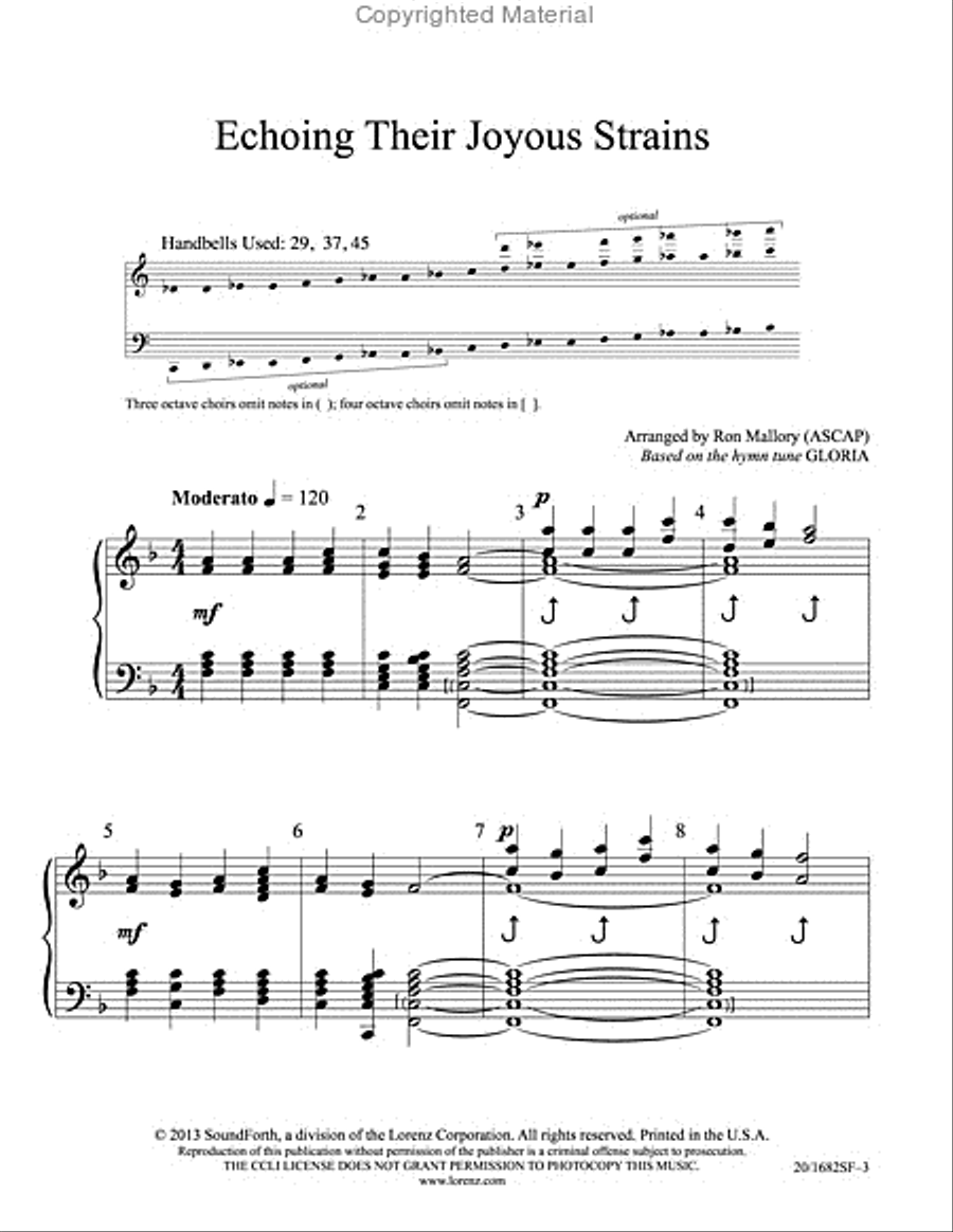 Echoing Their Joyous Strains 5-Octaves scores gallery preview page 2