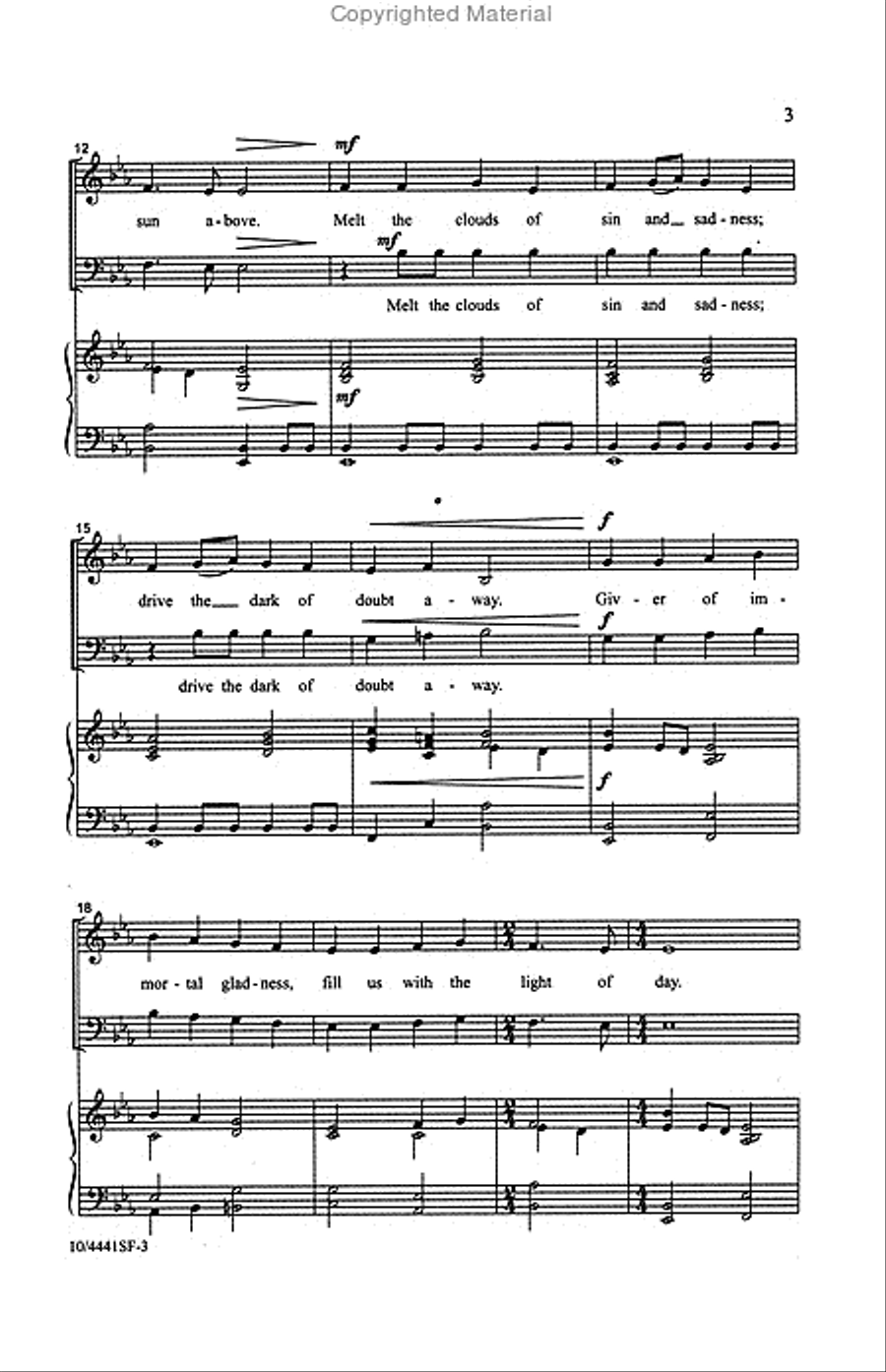 Joyful, Joyful, We Adore Thee 4-Part scores gallery preview page 3