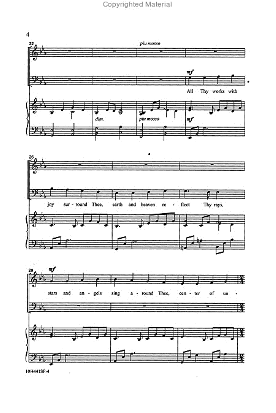 Joyful, Joyful, We Adore Thee 4-Part scores gallery preview page 4