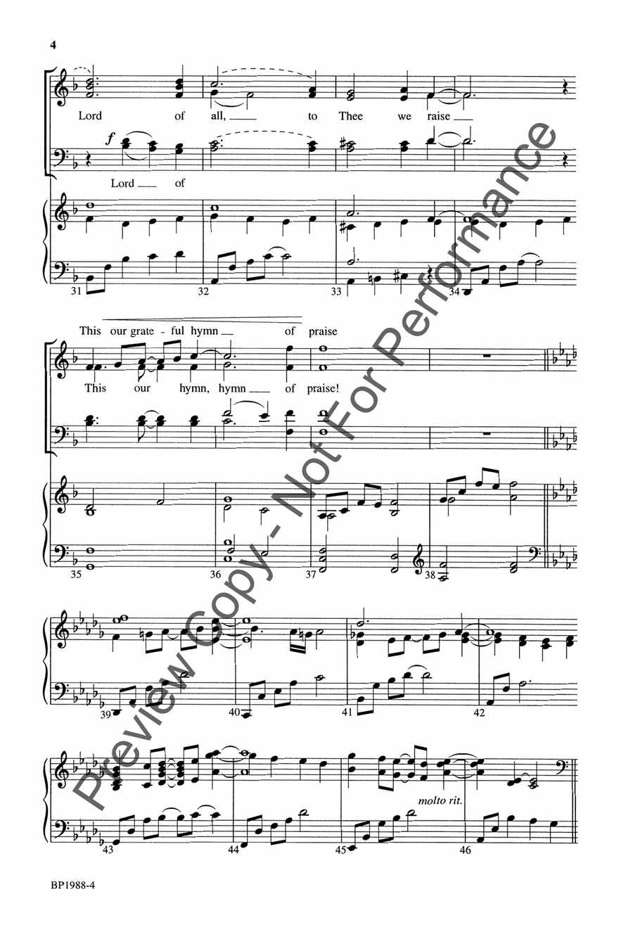 Our Grateful Hymn of Praise 4-Part scores gallery preview page 5