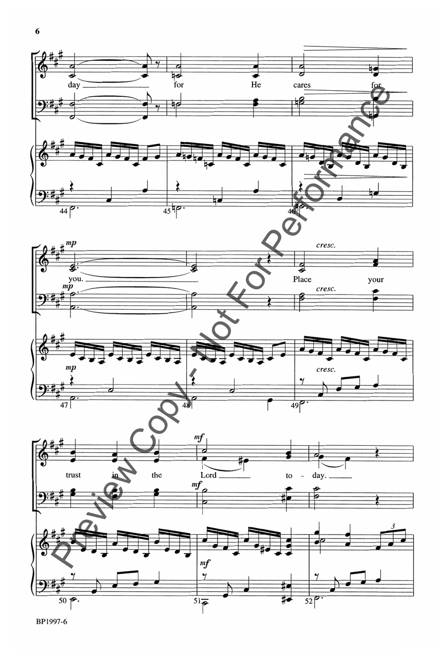 Do Not Be Afraid for You Are Mine 4-Part scores gallery preview page 7