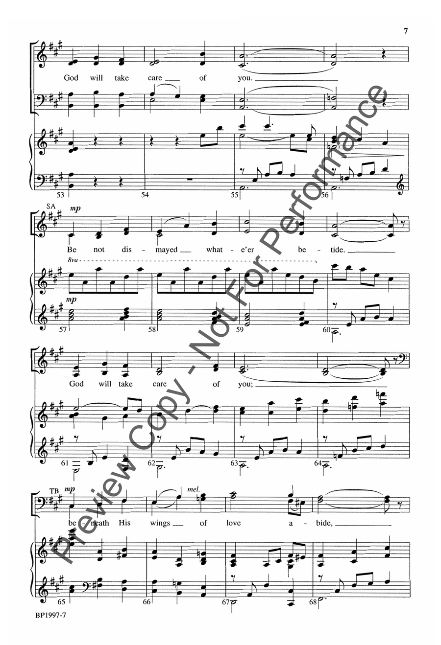 Do Not Be Afraid for You Are Mine 4-Part scores gallery preview page 8