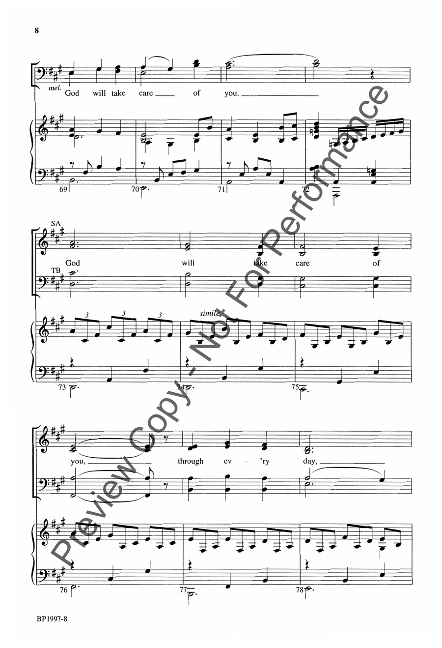 Do Not Be Afraid for You Are Mine 4-Part scores gallery preview page 9