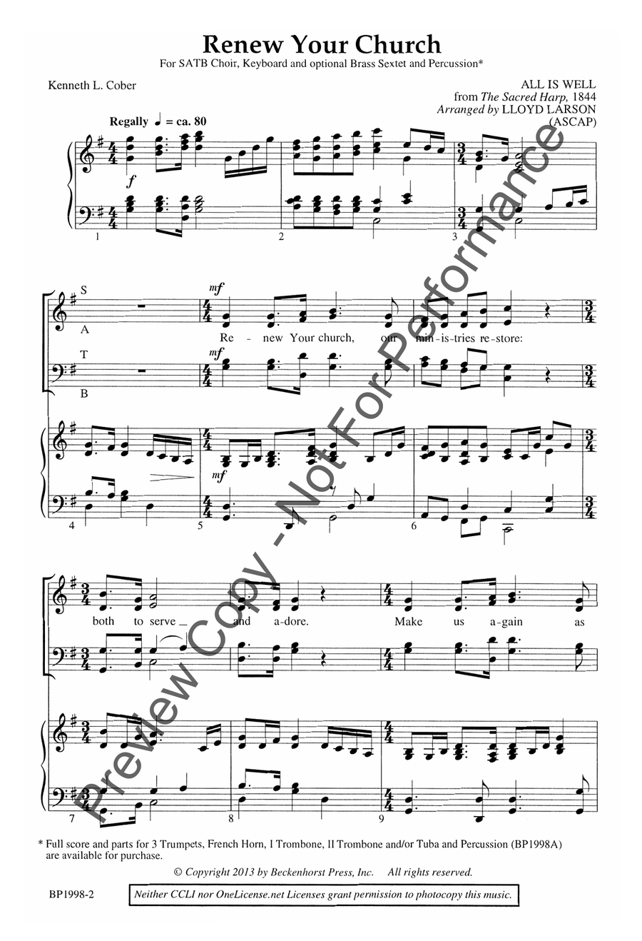 Renew Your Church Renew Your Church 4-Part scores gallery preview page 3