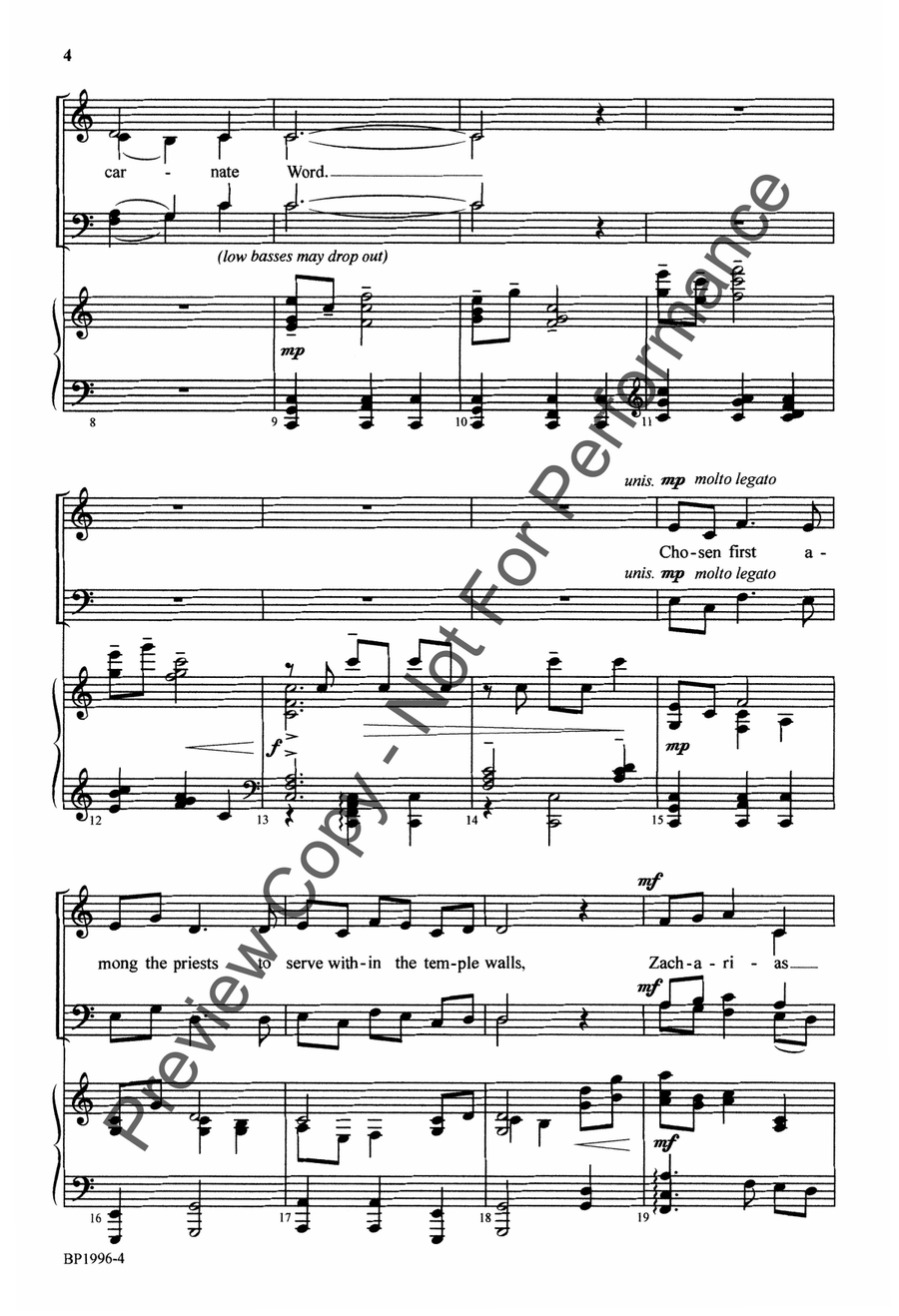 Blessed Is the Lord (Benedictus) 4-Part scores gallery preview page 4