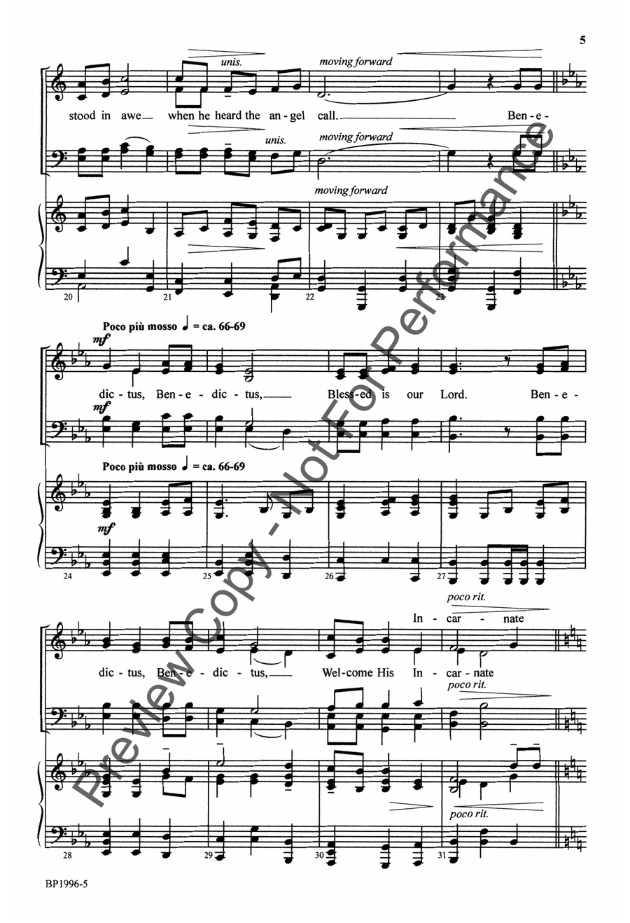 Blessed Is the Lord (Benedictus) 4-Part scores gallery preview page 5