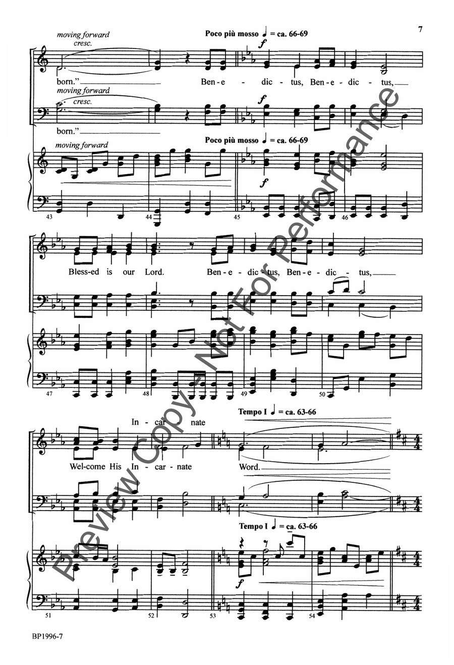 Blessed Is the Lord (Benedictus) 4-Part scores gallery preview page 7