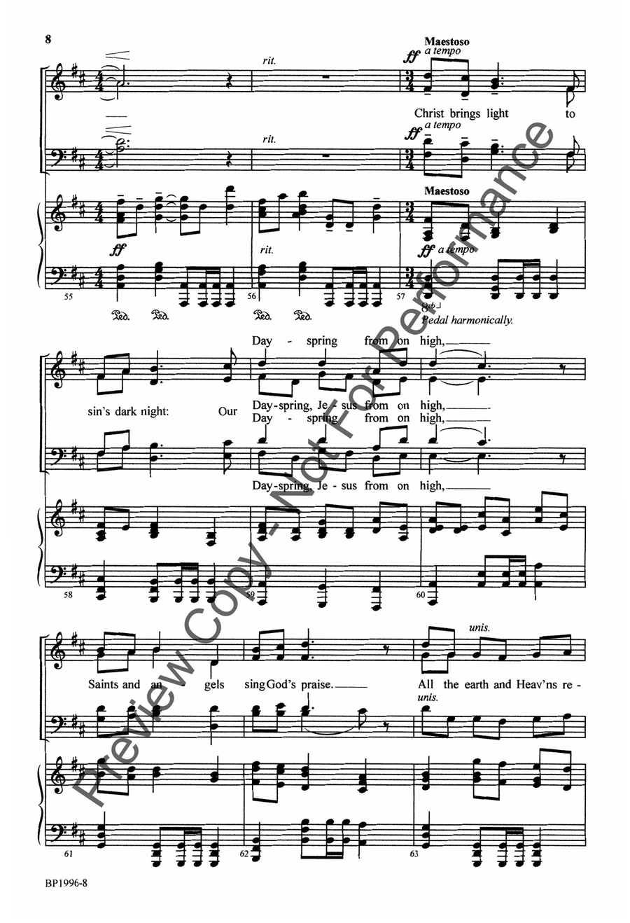 Blessed Is the Lord (Benedictus) 4-Part scores gallery preview page 8