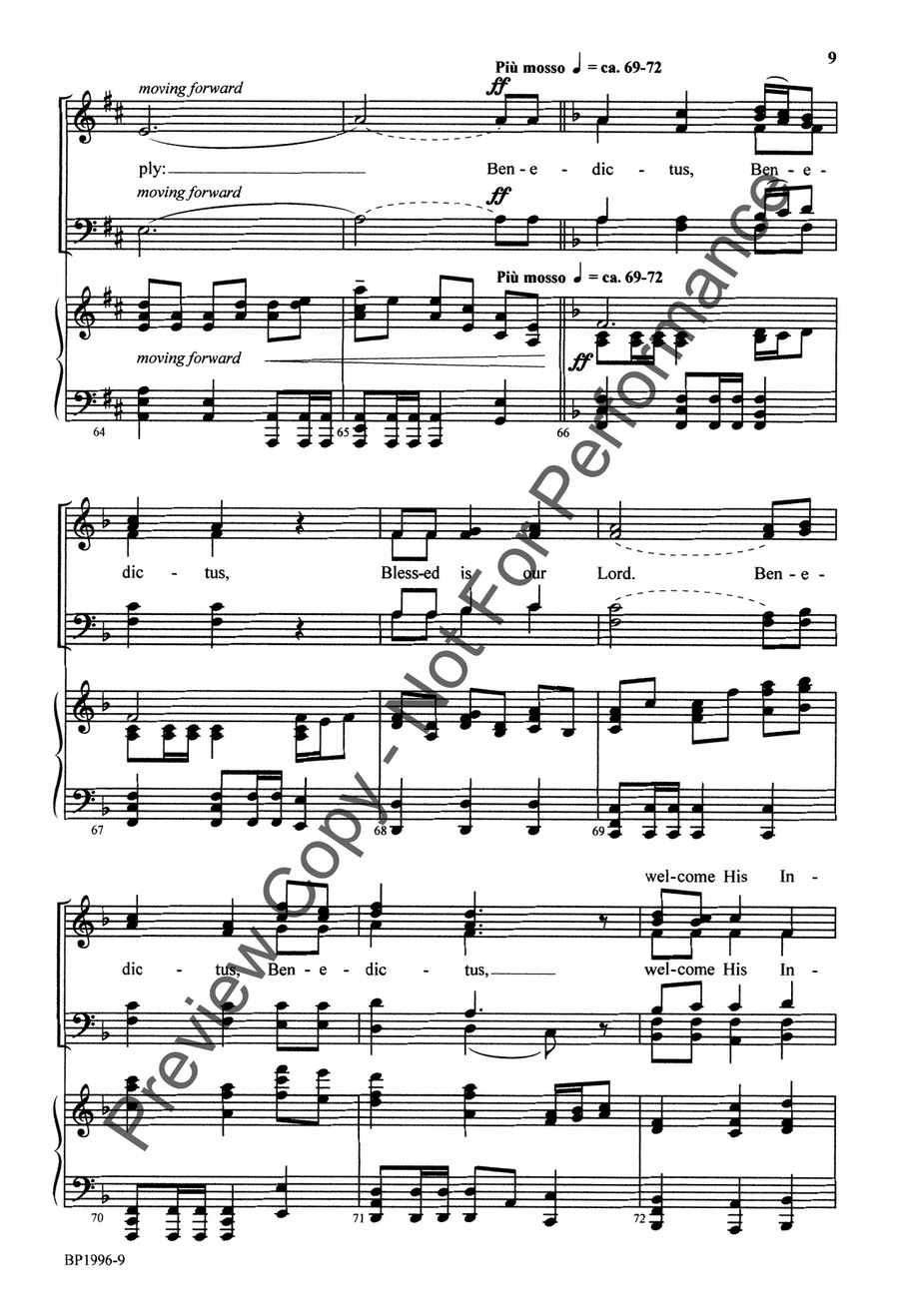 Blessed Is the Lord (Benedictus) 4-Part scores gallery preview page 9
