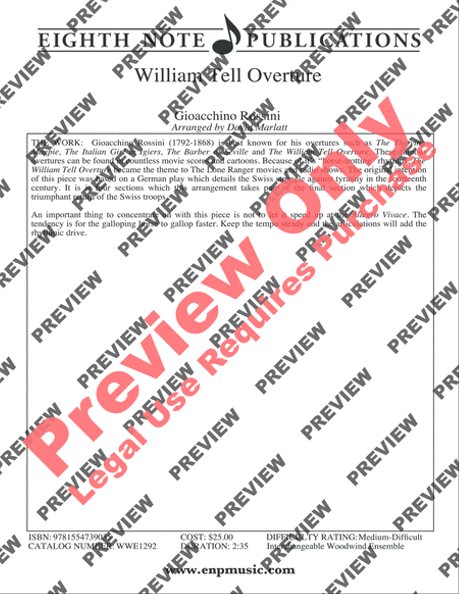 William Tell Overture William Tell Overture Woodwind Ensemble scores gallery preview page 2