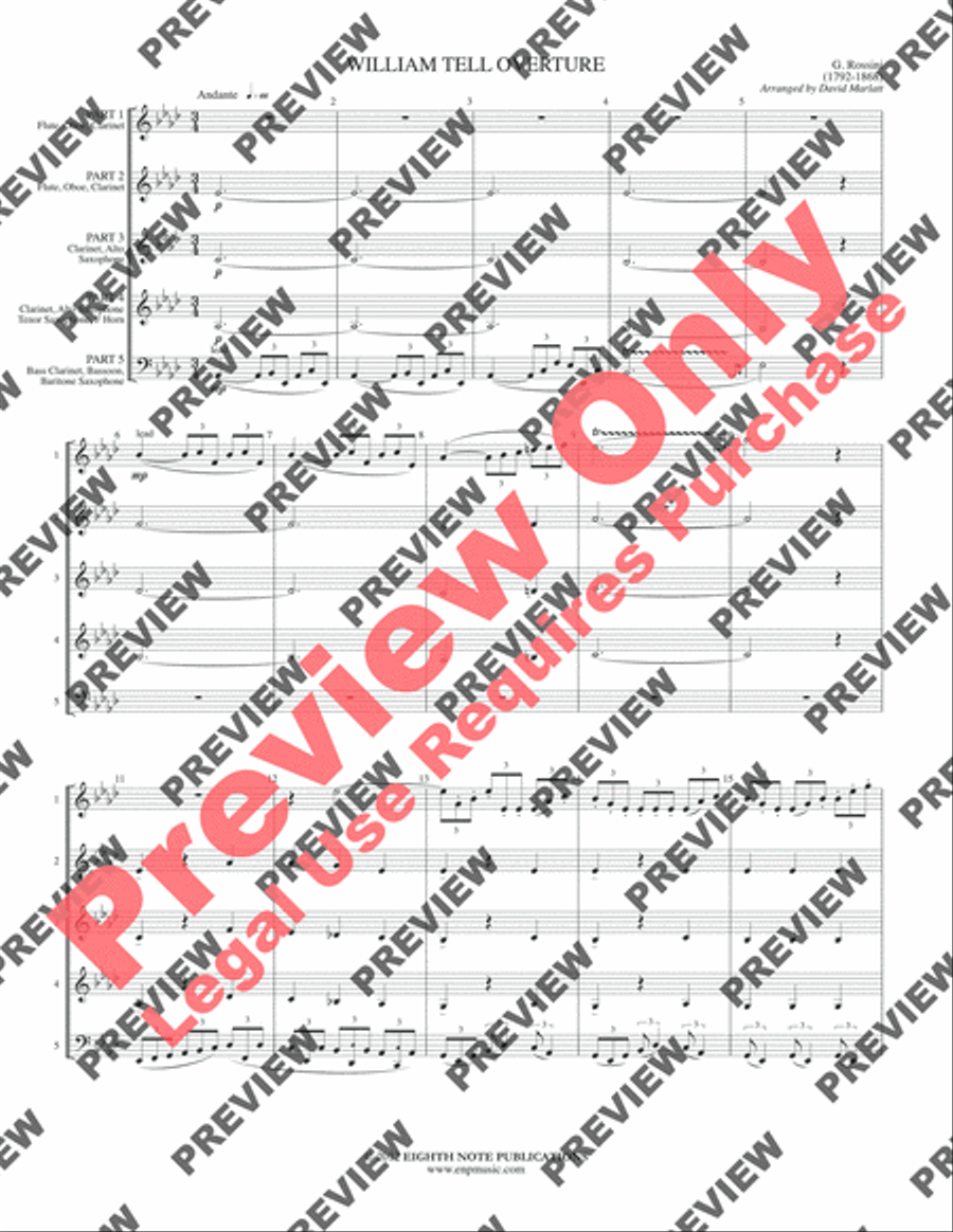 William Tell Overture William Tell Overture Woodwind Ensemble scores gallery preview page 3