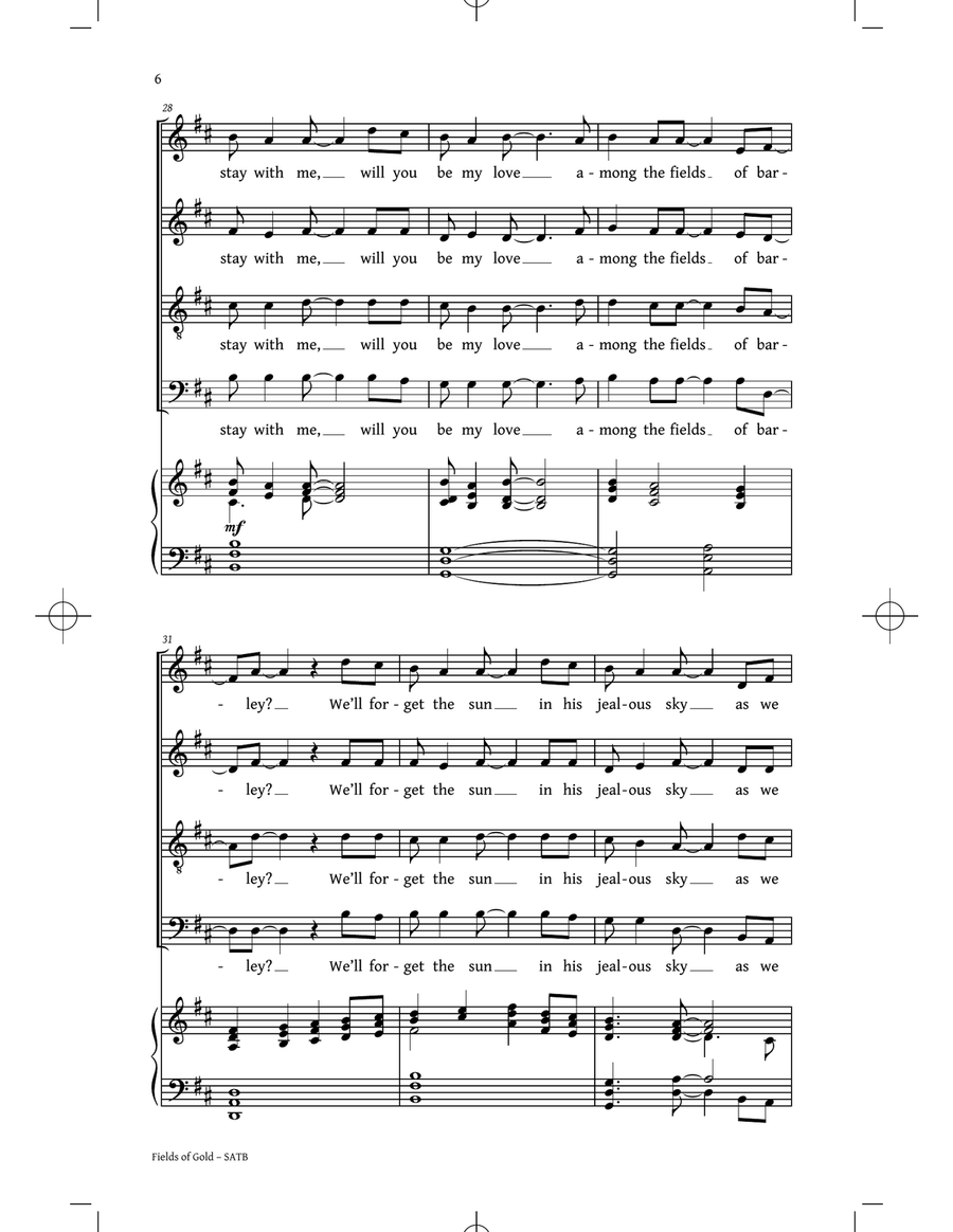 Fields Of Gold (arr. Philip Lawson) 4-Part scores gallery preview page 5