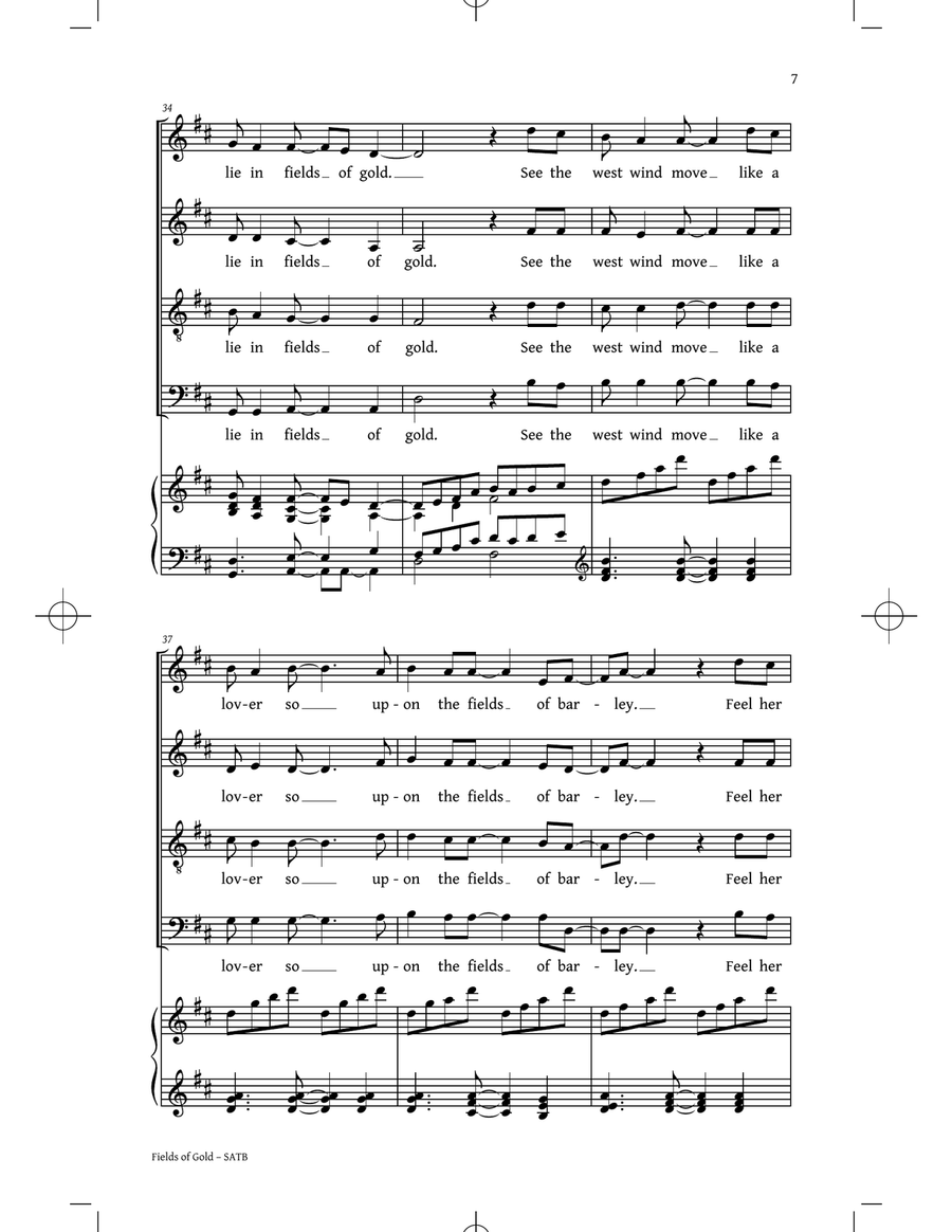 Fields Of Gold (arr. Philip Lawson) 4-Part scores gallery preview page 6