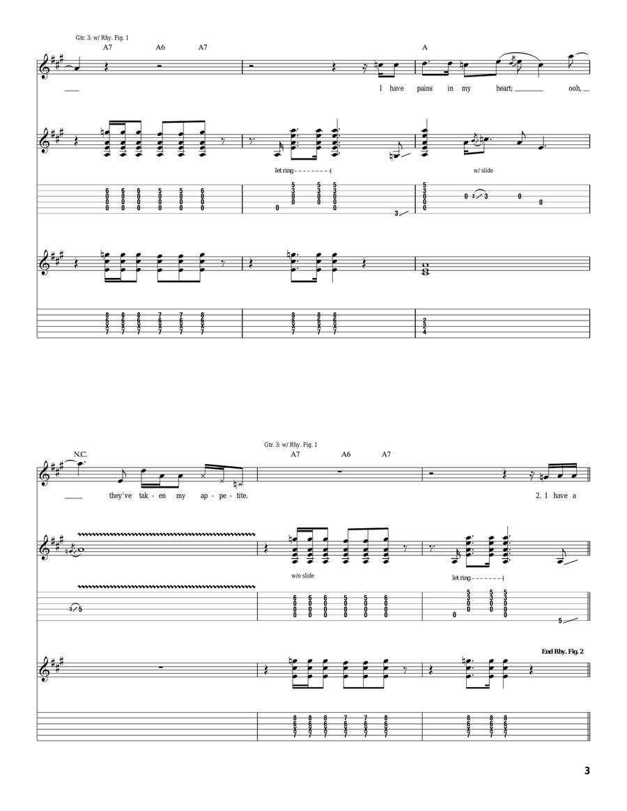 Stones In My Passway Stones In My Passway Electric Guitar scores gallery preview page 3