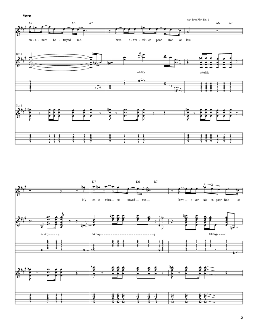 Stones In My Passway Stones In My Passway Electric Guitar scores gallery preview page 5