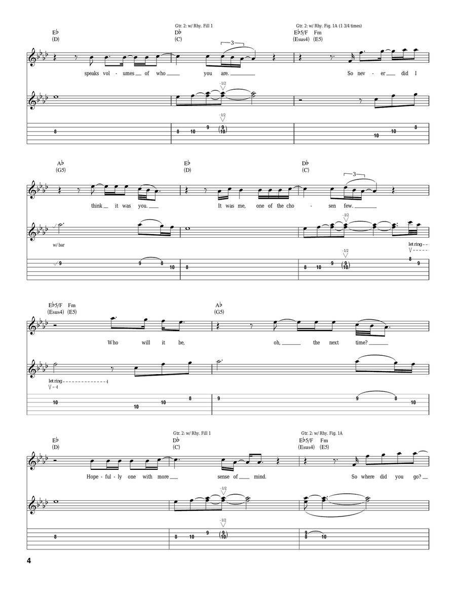 Driving Towards The Daylight Electric Guitar scores gallery preview page 4