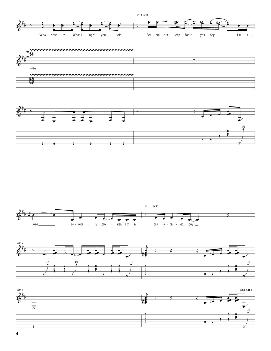 Dislocated Boy Dislocated Boy Electric Guitar scores gallery preview page 4