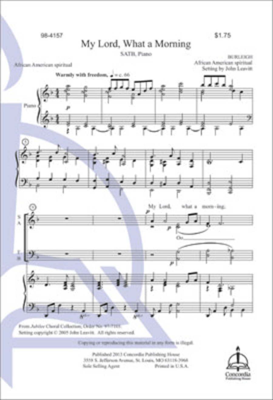 My Lord, What a Morning (Leavitt) 4-Part scores gallery preview page 1