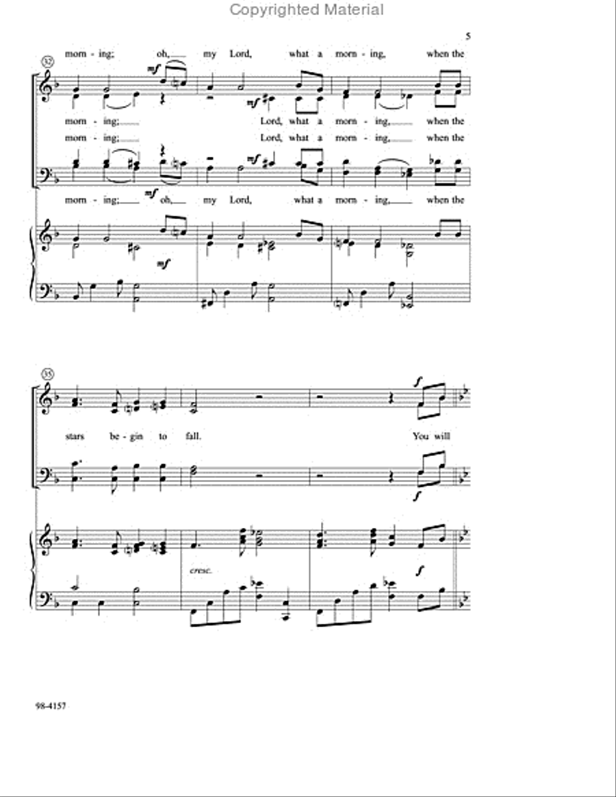 My Lord, What a Morning (Leavitt) 4-Part scores gallery preview page 4