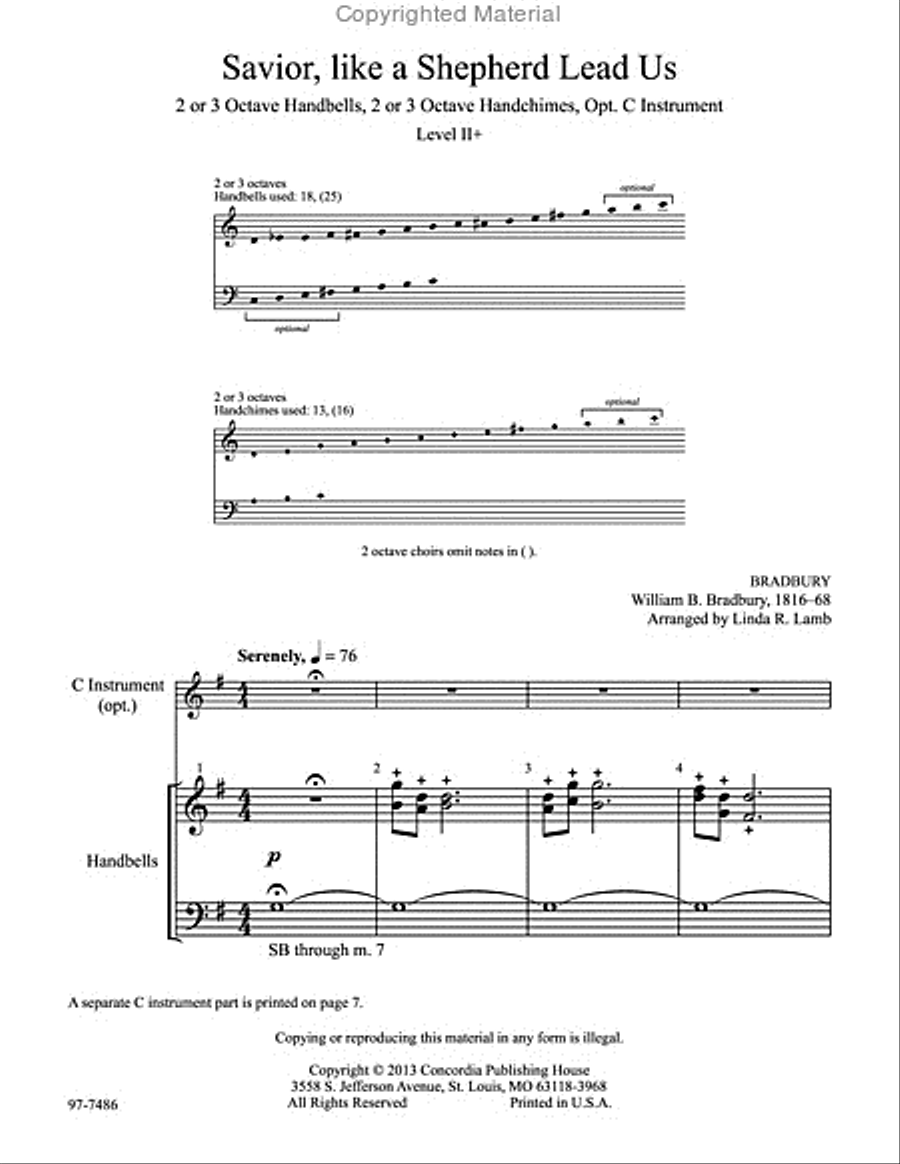 Savior, Like a Shepherd Lead Us Handbell scores gallery preview page 2