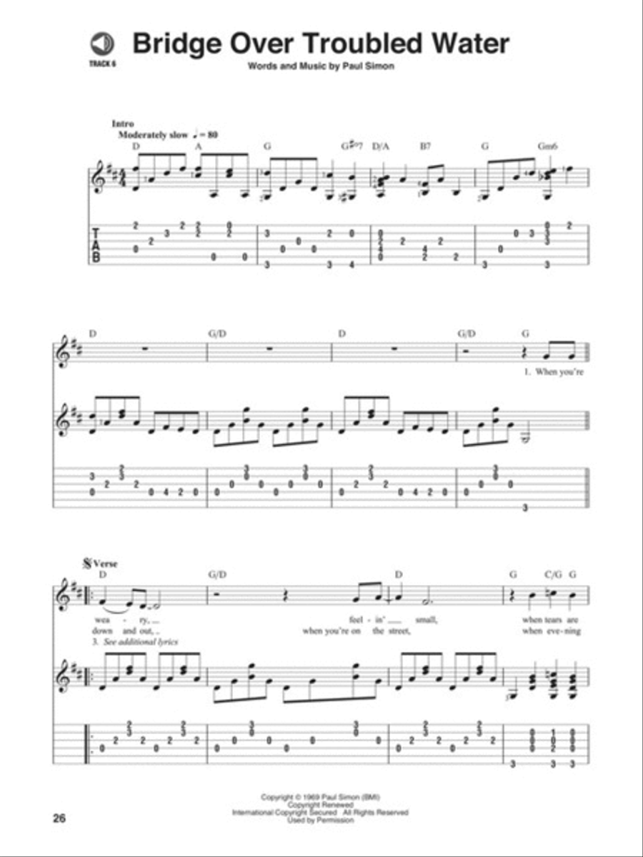 Sing Along with Easy Fingerpicking Guitar Accompaniment Electric Guitar scores gallery preview page 4