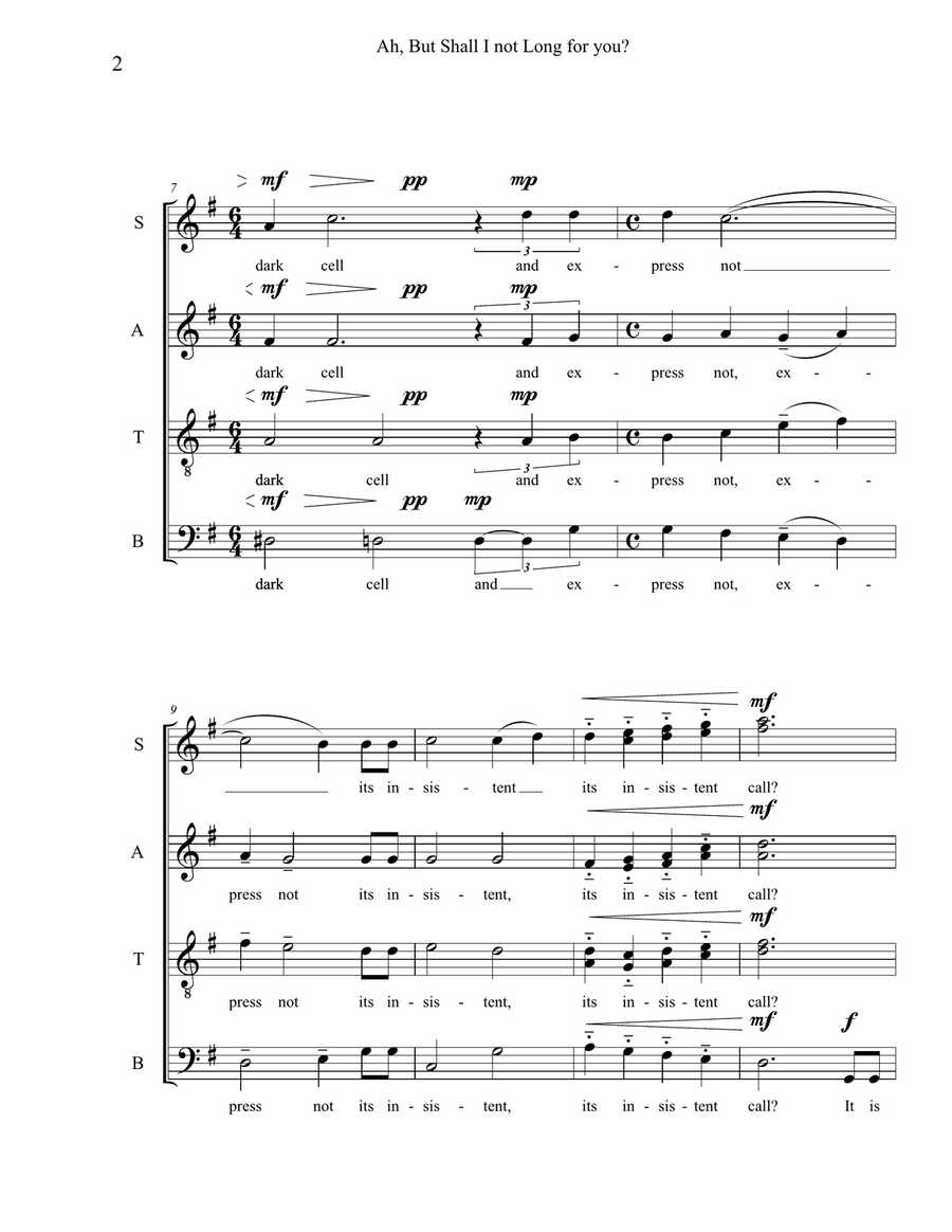 Ah, But Shall I Not Long For You? A Cappella scores gallery preview page 2