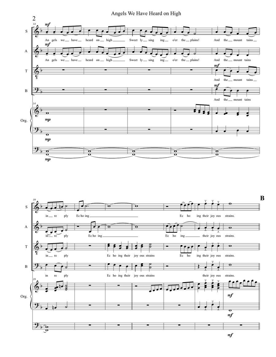 Angels We Have Heard On High Choir scores gallery preview page 2