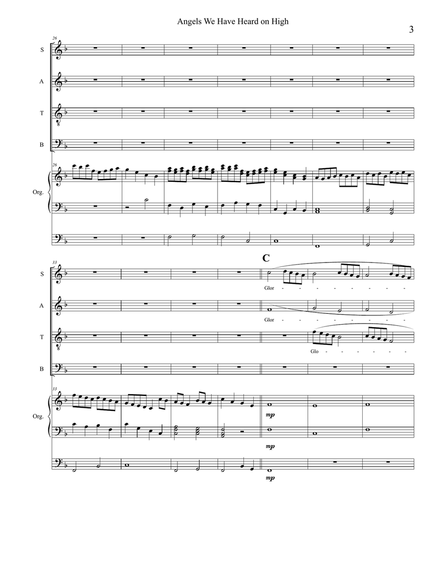 Angels We Have Heard On High Choir scores gallery preview page 3