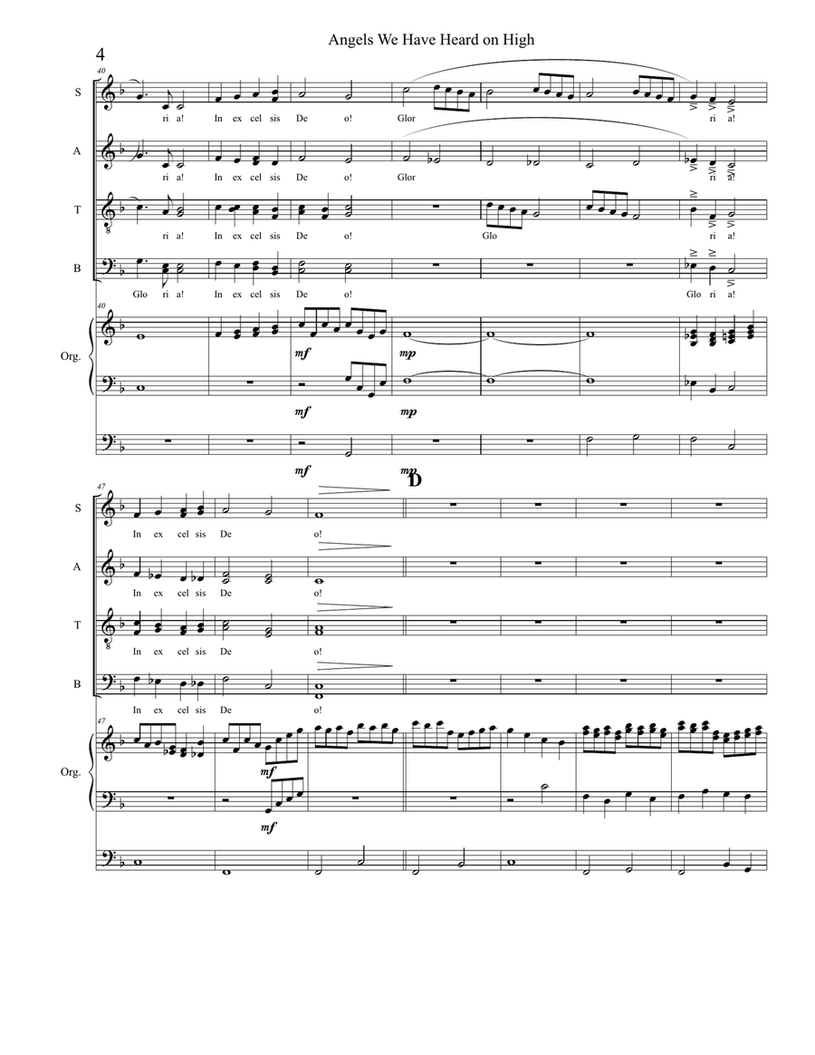 Angels We Have Heard On High Choir scores gallery preview page 4