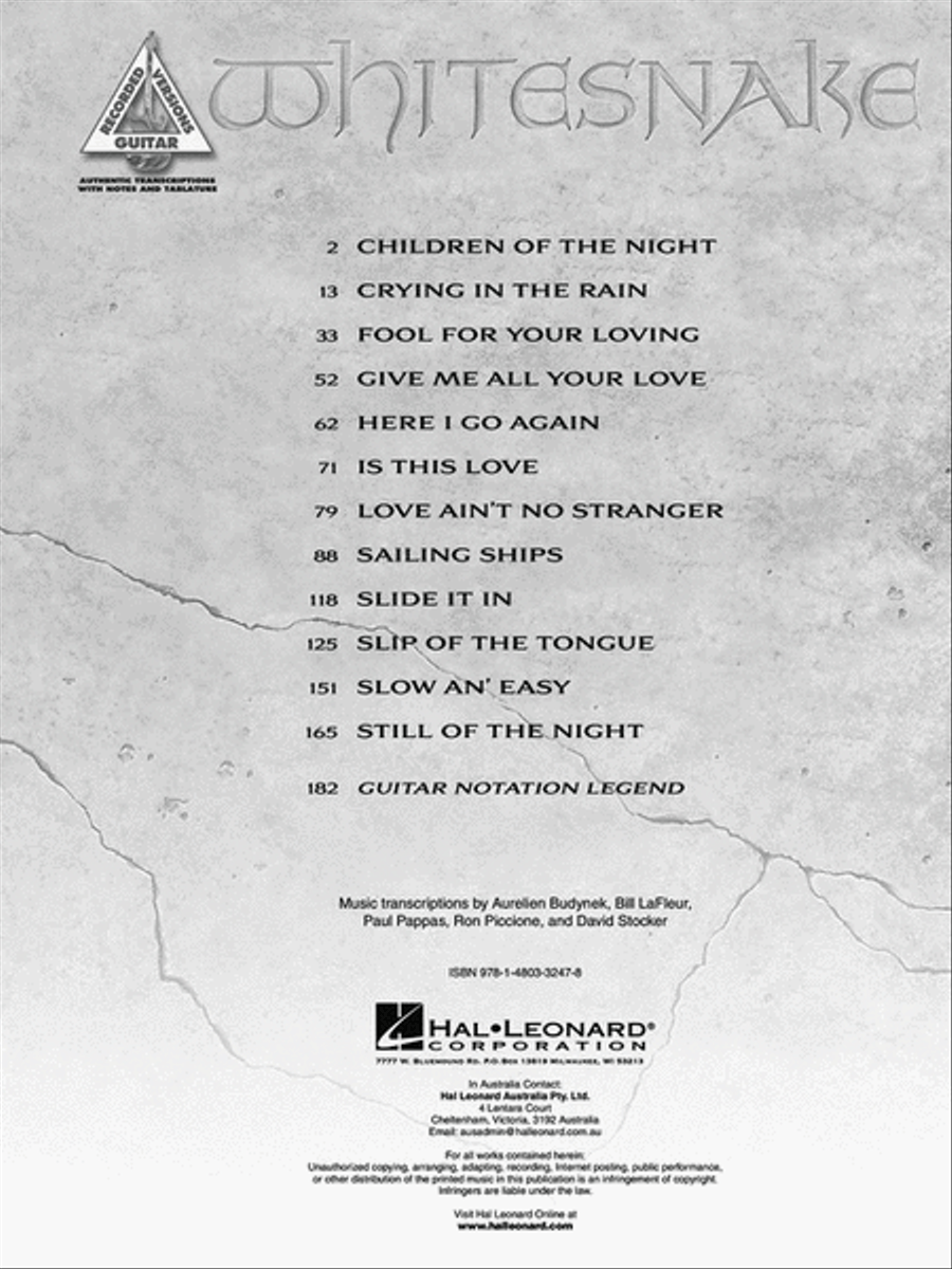 Whitesnake Guitar Collection Electric Guitar scores gallery preview page 4