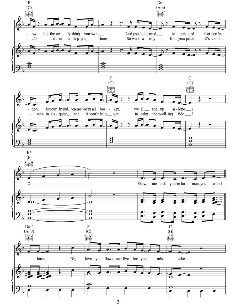 Human Human Acoustic Guitar scores gallery preview page 2