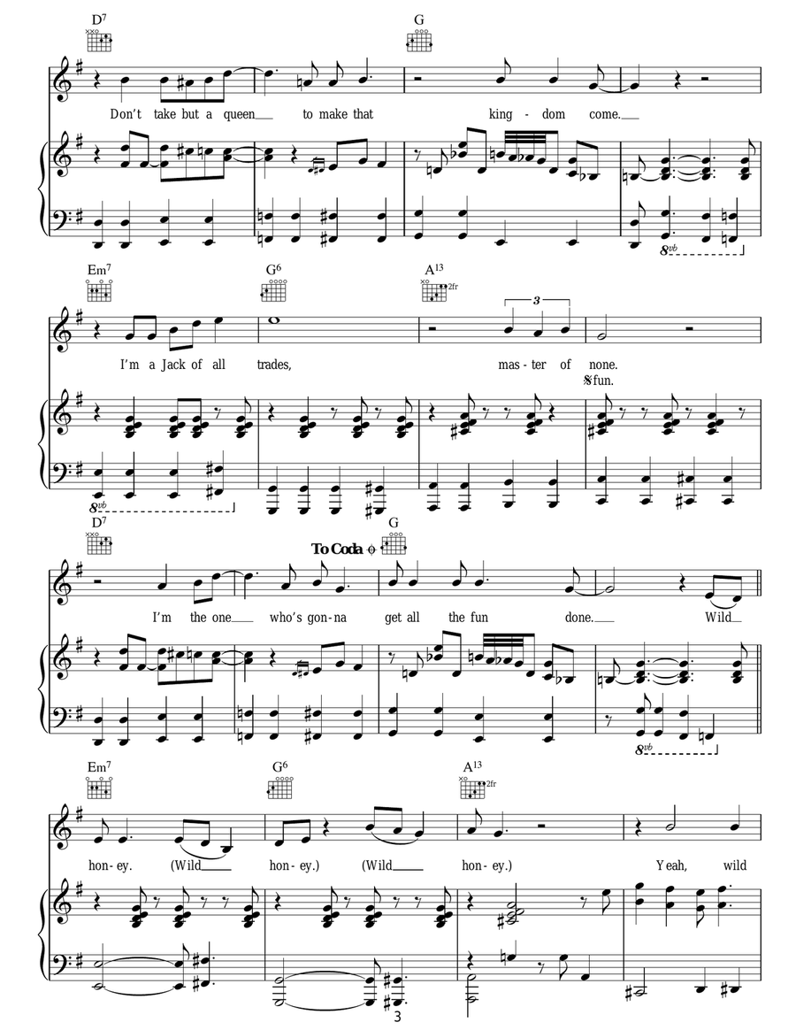 Wild Honey Wild Honey Guitar scores gallery preview page 3