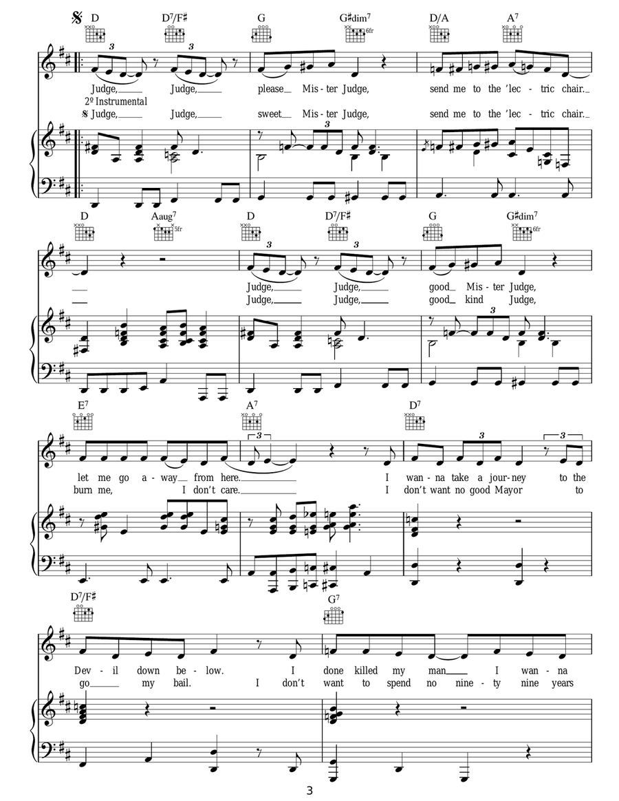 Send Me To The 'Lectric Chair Guitar scores gallery preview page 3