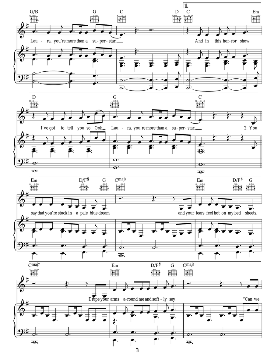 Laura Laura Guitar scores gallery preview page 3