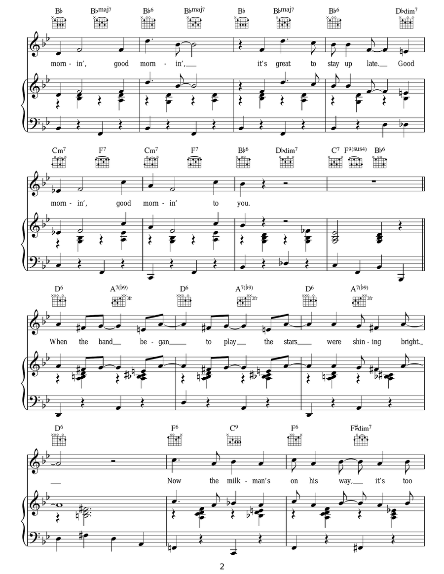 Good Morning (from Singin' In The Rain) Guitar scores gallery preview page 2