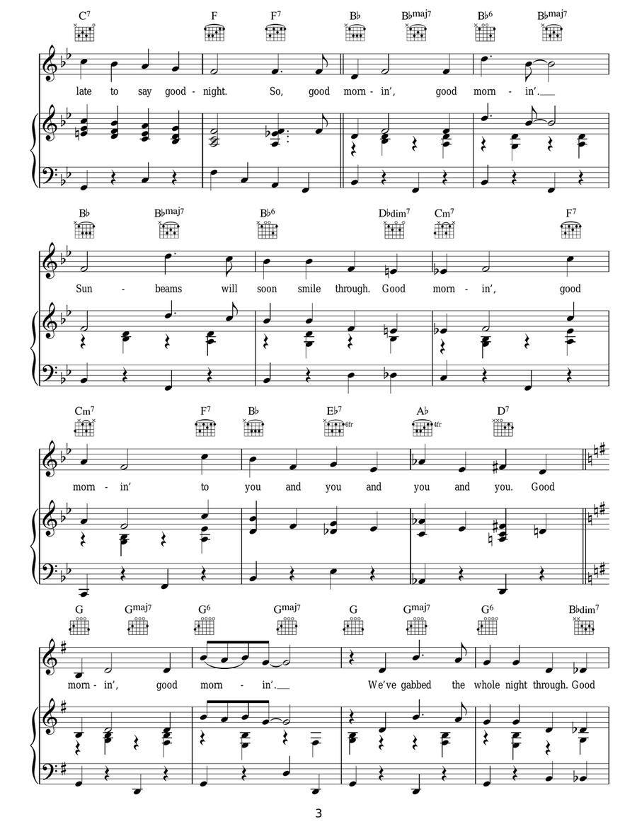 Good Morning (from Singin' In The Rain) Guitar scores gallery preview page 3