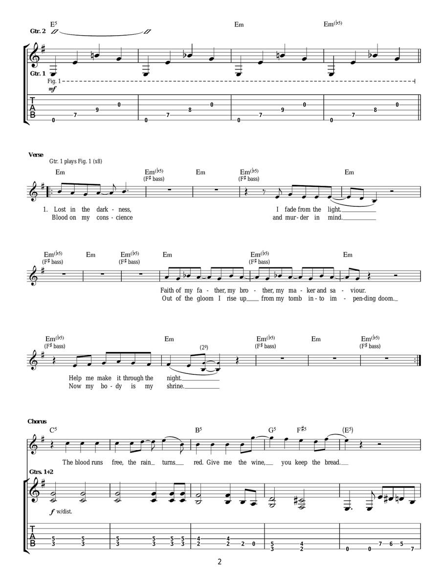 God Is Dead? God Is Dead? Electric Guitar scores gallery preview page 2