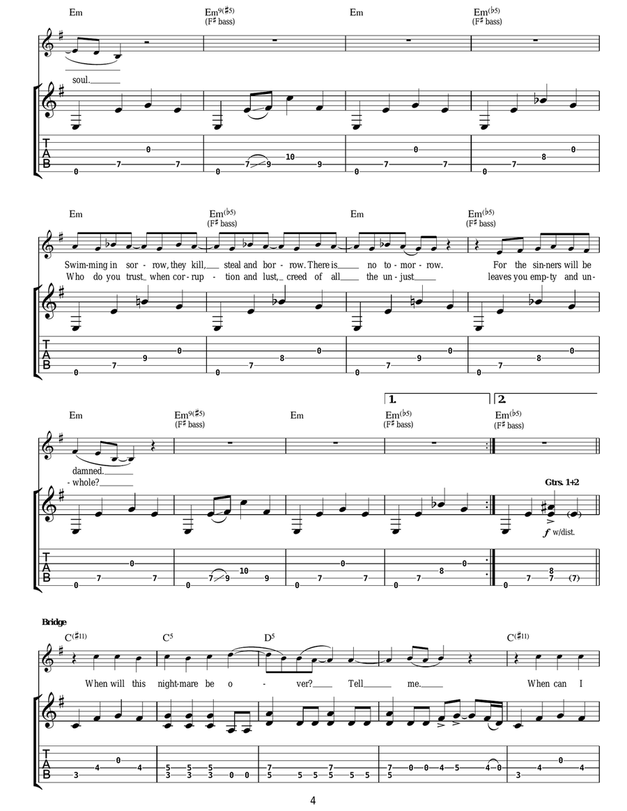 God Is Dead? God Is Dead? Electric Guitar scores gallery preview page 4