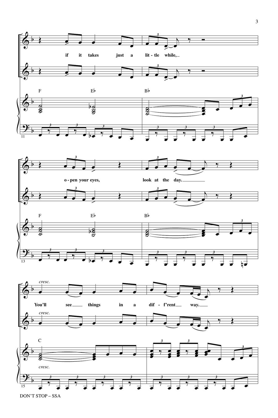 Don't Stop Don't Stop SSA scores gallery preview page 2
